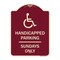 Signmission Handicapped Parking Sundays W/ Graphic Heavy-Gauge Aluminum Sign, 24" x 18", BU-1824-23917 A-DES-BU-1824-23917 - alternate 1